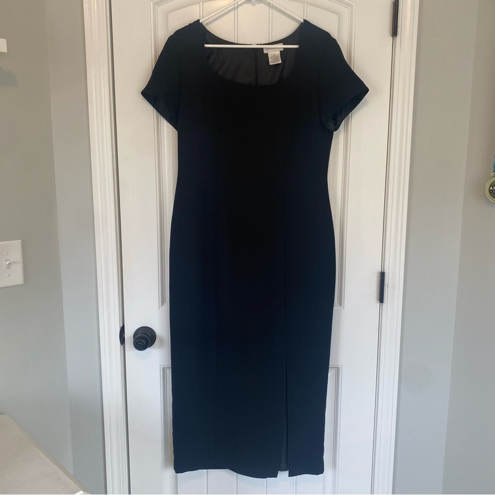 Worthington Women's Black Short Sleeve Dress With Slit Size 10
